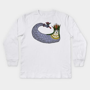 Sahmeran, Queen of the snakes, Anatolian Mythological Creature, Folkloric Creature Design Kids Long Sleeve T-Shirt